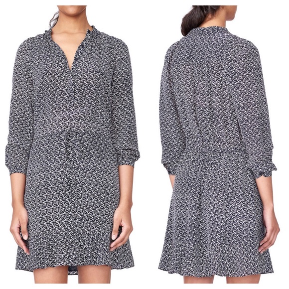 Rebecca Taylor Static Print Silk Dress - Picture 1 of 8